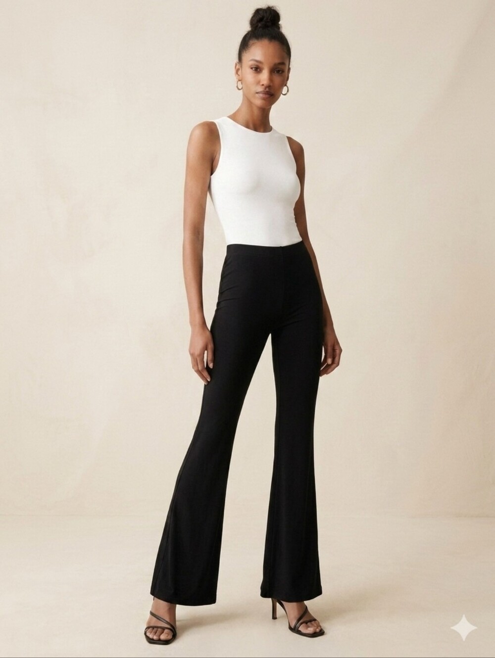 Black Flared Women's Pants - Comfortable High-Waist Flare
